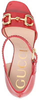 Shop (W) Gucci Kasut Tumit Tinggi Terbuka Bertumit Kuda 'Kulit Anak Lembu Patent' 655411-BNC00-6549