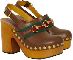 Lookbook (W) Gucci Tumit Tinggi Horsebit 'Coklat' 723659-0G0P0-2360