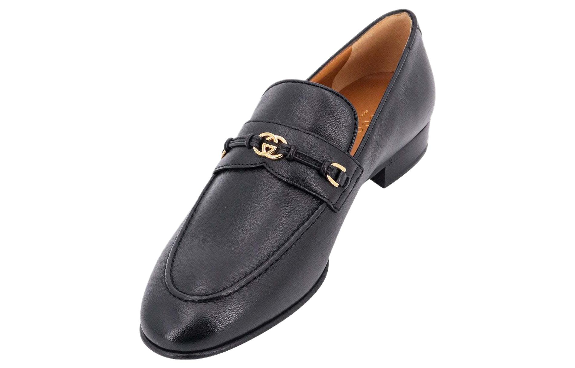 Lookbook (W) Gucci Loafer 'Hitam' dengan Horsebit dan Logo G Bersatu 740434-AABUV-1000