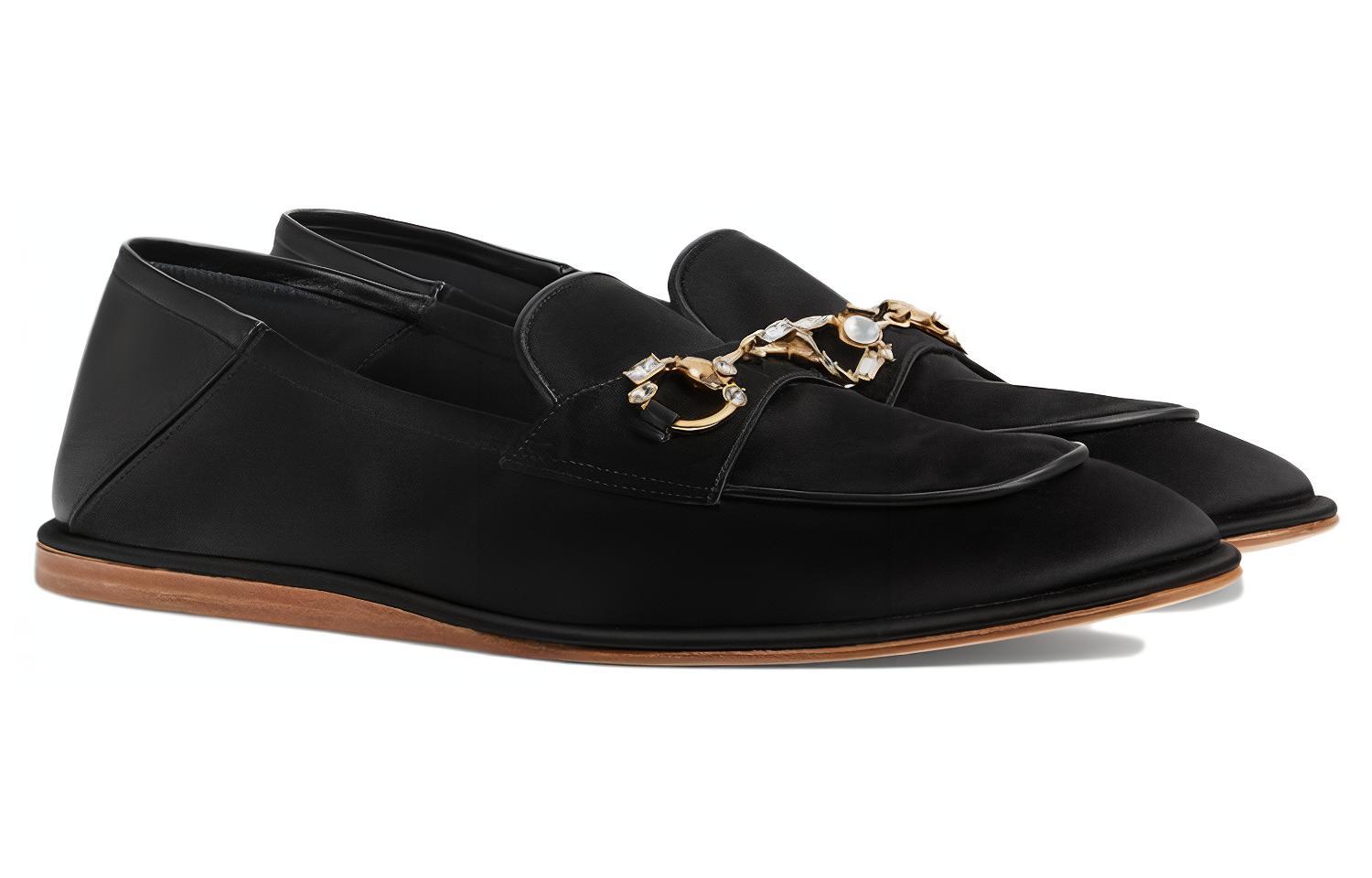 Lookbook (W) グッチ ホースビットローファー 黒サテン 759780-KND90-1000