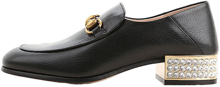 GUCCI 古馳 鑲水晶馬銜釦皮革樂福鞋 女款 黑色 Buy GUCCI 古馳 鑲水晶馬銜釦皮革樂福鞋 女款 黑色