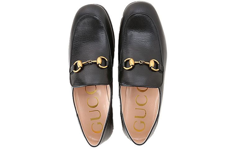 Shop (W) Gucci Horsebit Loafer 'Crystal Black' Sepatu Formal Hitam 523097-D3V00-1000