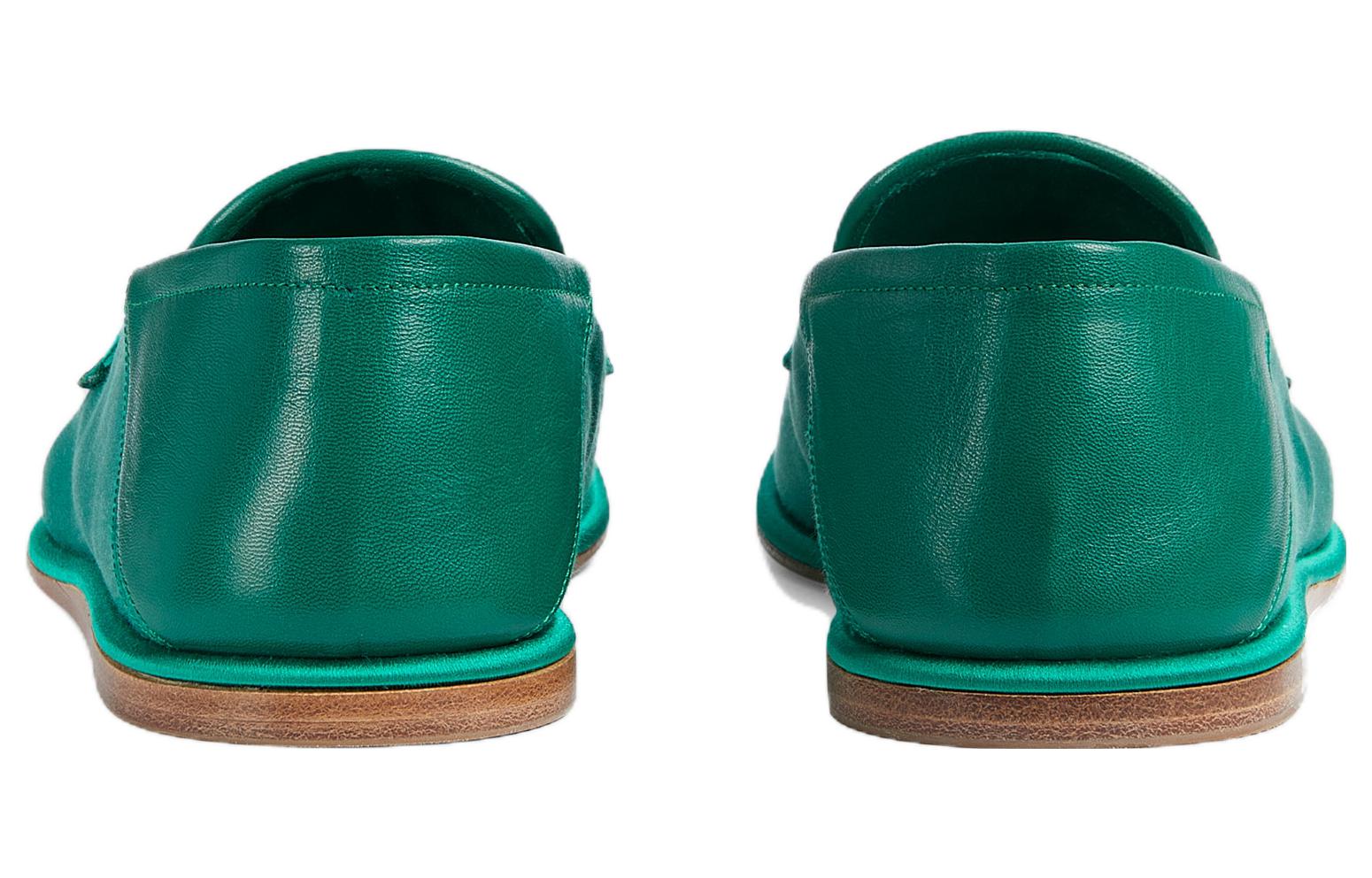 Purchase (W) Gucci马衔扣乐福鞋“绿色缎面” 759780-KND90-3776
