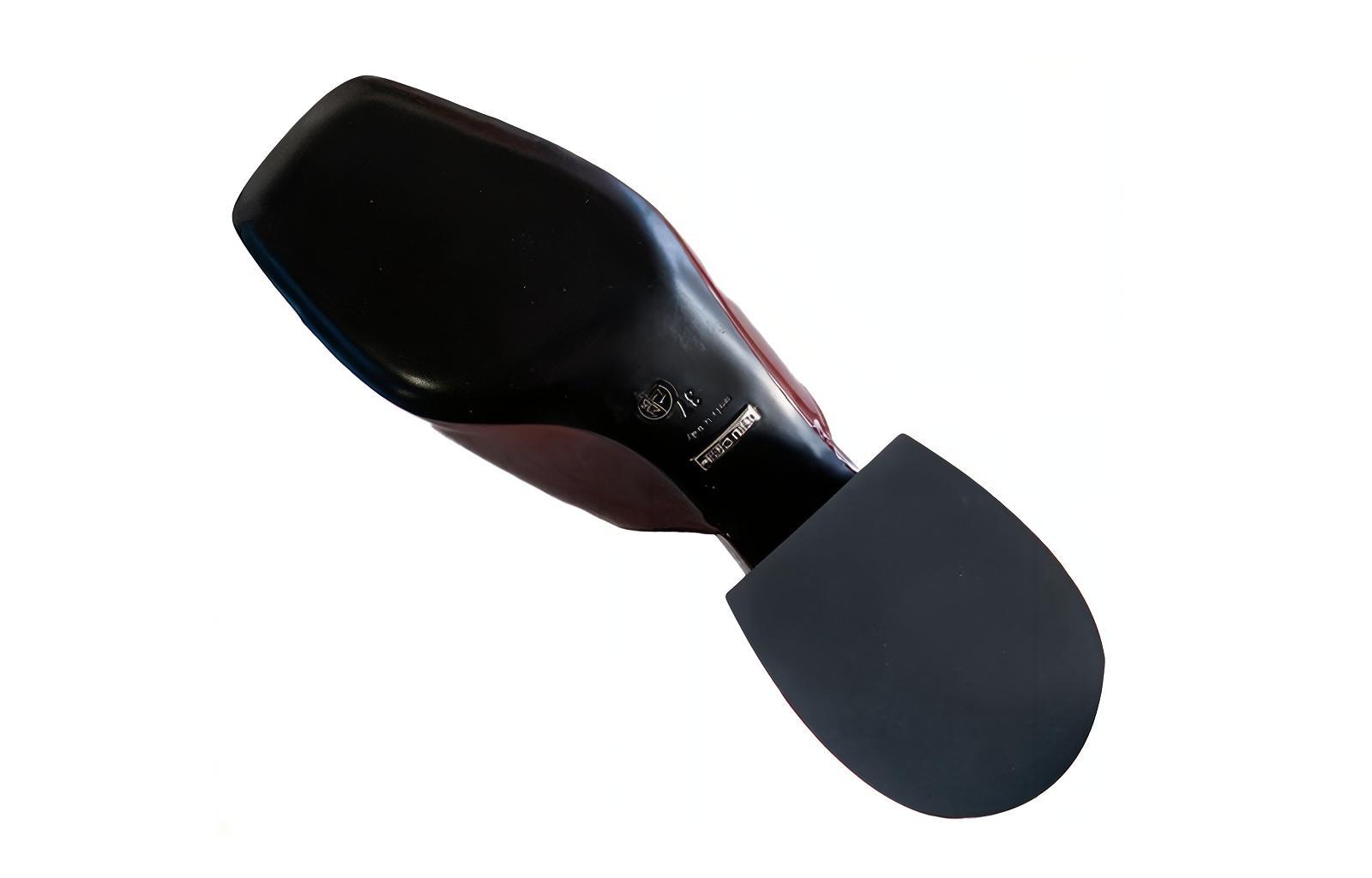 Shop GUCCI 古馳 漆皮復古馬銜扣拖鞋 女款 紅棕色