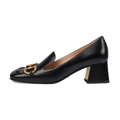 (W) Gucci Horsebit Loafer High Heels 'Black'