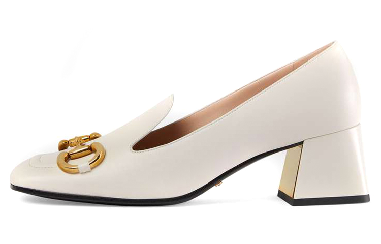 (Women) Gucci Horsebit Loafer High Heels 'White' 643884-C9D00-9022
