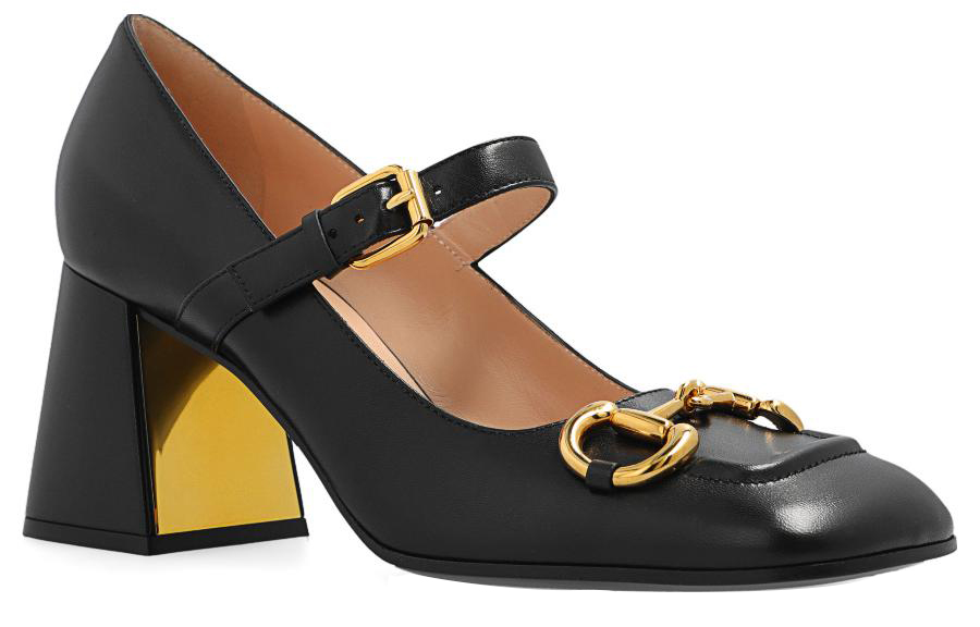 Lookbook (W) Gucci Horsebit Mid-Heel Pumps ''Schwarz'' 694855-C9D00-1000