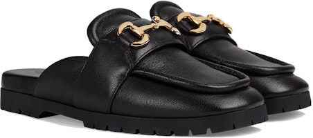 GUCCI古馳 皮革 圓頭套腳平底 包頭拖鞋 女款 黑色 Lookbook GUCCI古馳 皮革 圓頭套腳平底 包頭拖鞋 女款 黑色