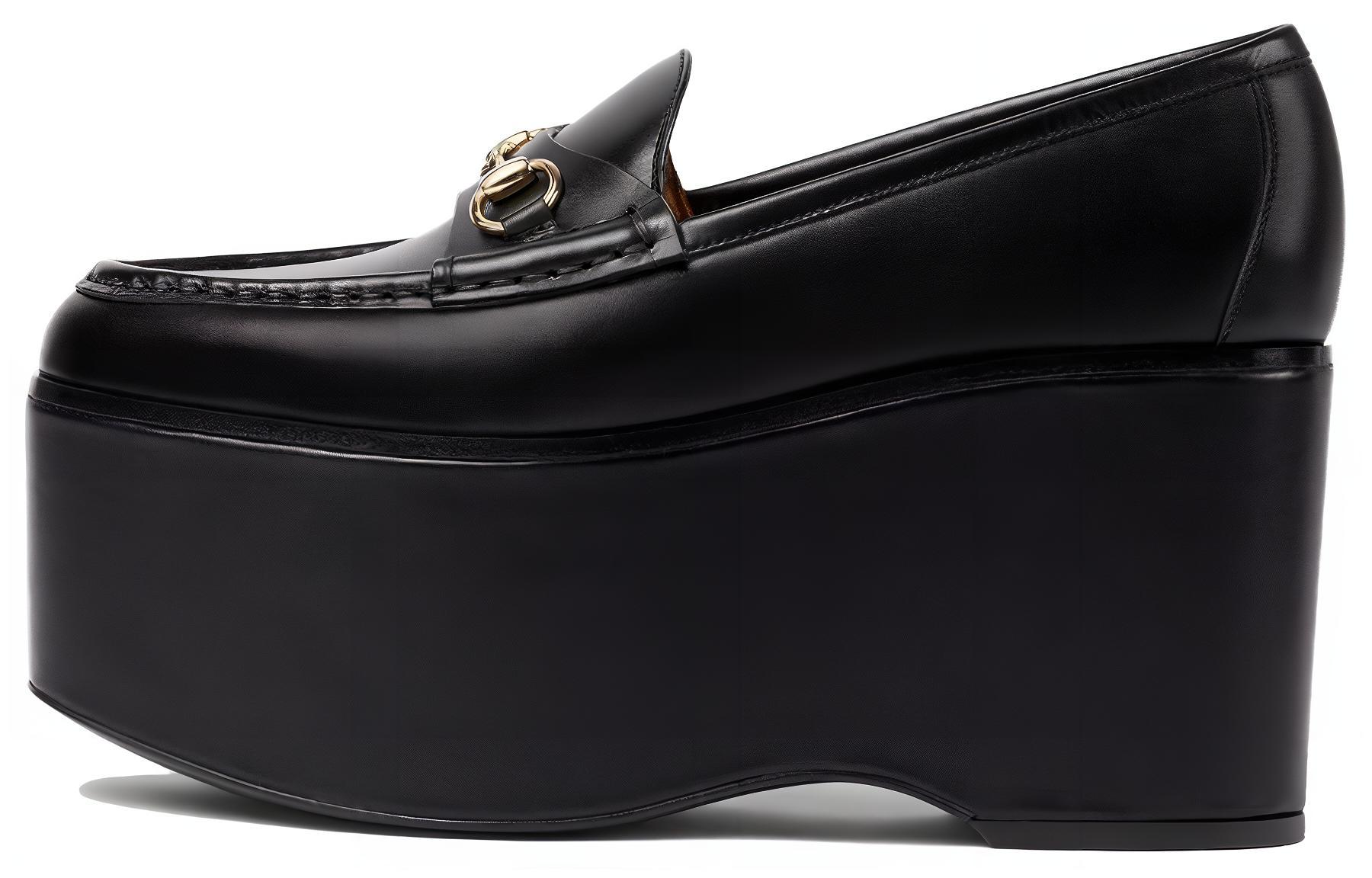 (Women) Gucci Horsebit Platform Loafer 'Black' 782808-AADCW-1000