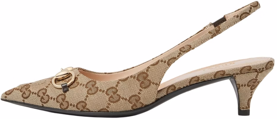 (Women) Gucci Horsebit Slingback Heels 'Beige Canvas' 782627-2HK80-9763 Buy (Women) Gucci Horsebit Slingback Heels 'Beige Canvas' 782627-2HK80-9763
