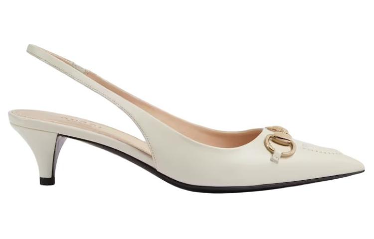 (W) Gucci Horsebit Slingback Heels 'White Leather' 圖 2