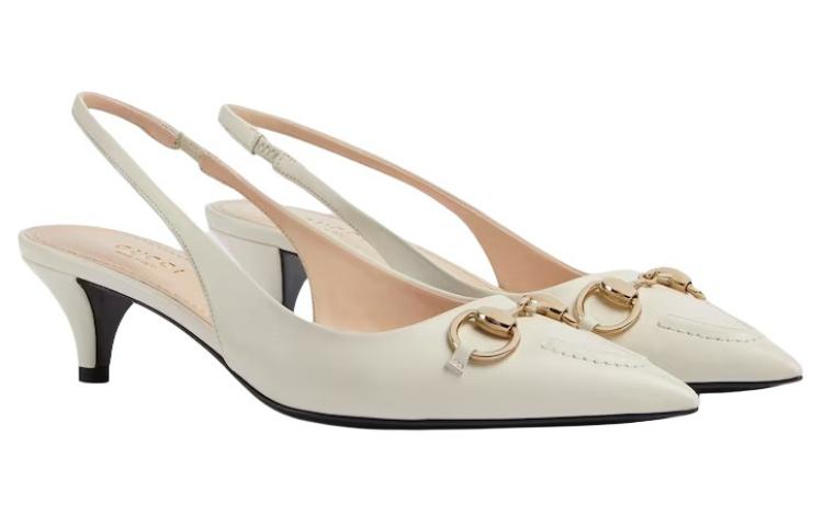 (W) Gucci Horsebit Slingback Heels 'White Leather' 圖 3