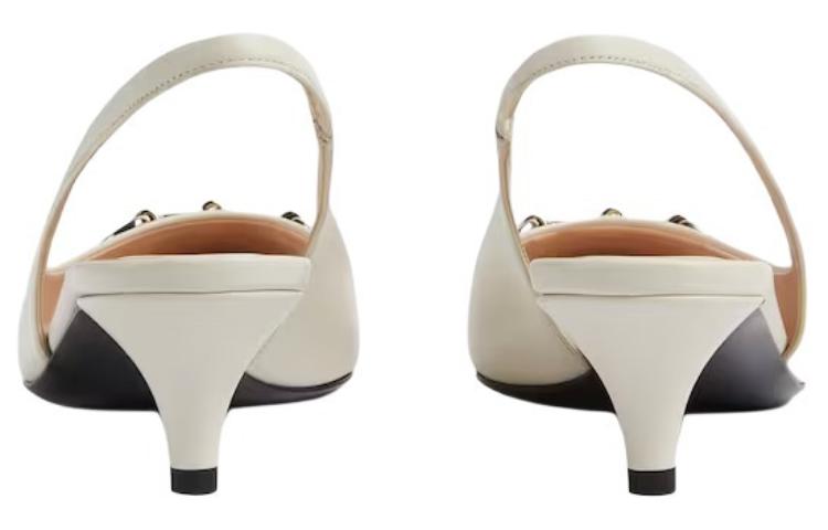 (W) Gucci Horsebit Slingback Heels 'White Leather' 圖 4