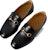 (W) Gucci Horsebit Slip On Loafer Kulit Hitam Emas 571050-0G0V0-1000