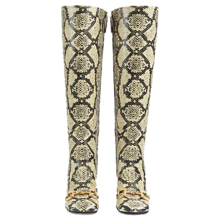 Purchase GUCCI古馳 馬銜扣 長筒靴 女款 淺黃色