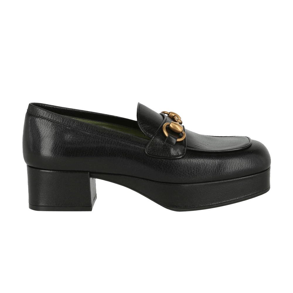 (Women) Gucci Houdan Leather Platform Loafer 'Black' 565365-0G0V0-1000