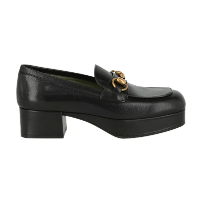 (W) Gucci Houdan Leather Platform Loafer 'Black'