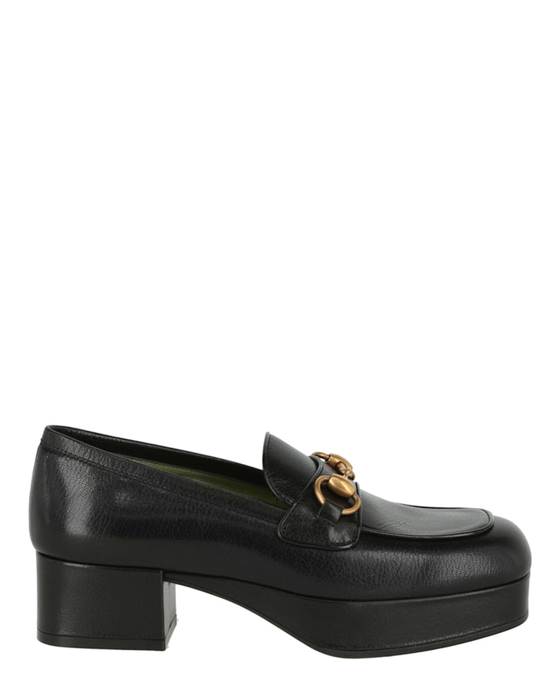 (Women) Gucci Houdan Leather Platform Loafer 'Black' 565365-0G0V0-1000