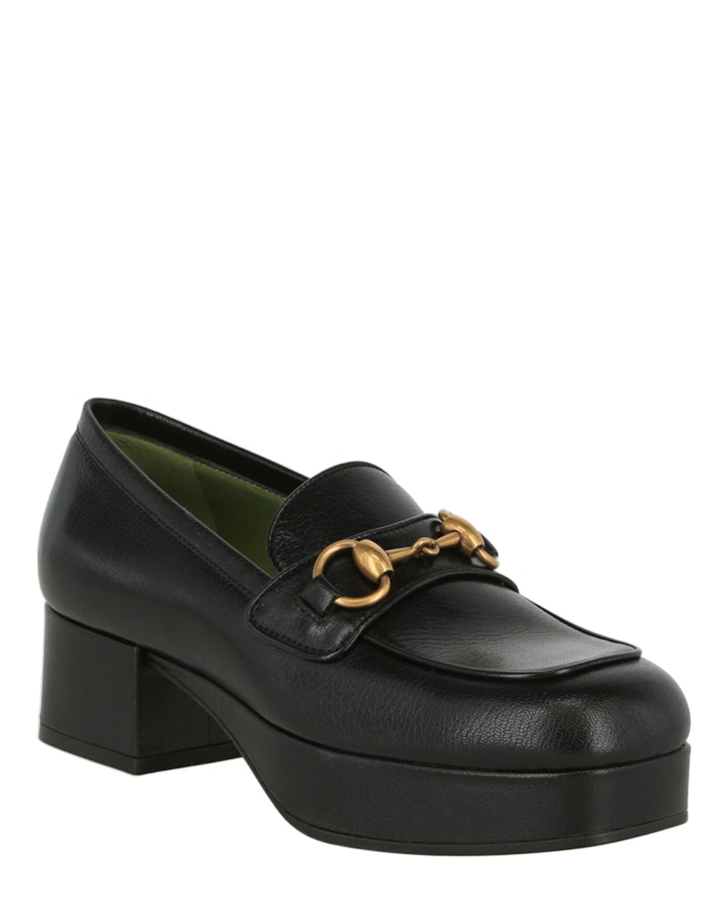 Order (Women) Gucci Houdan Leather Platform Loafer 'Black' 565365-0G0V0-1000