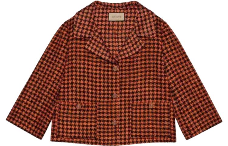 (Women) Gucci Houndstooth Single-Breasted Jacket Women - Red FW22 674323-ZAHXM-1565