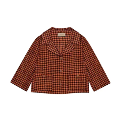 (Women) Gucci Houndstooth Single-Breasted Jacket Women - Red FW22 674323-ZAHXM-1565