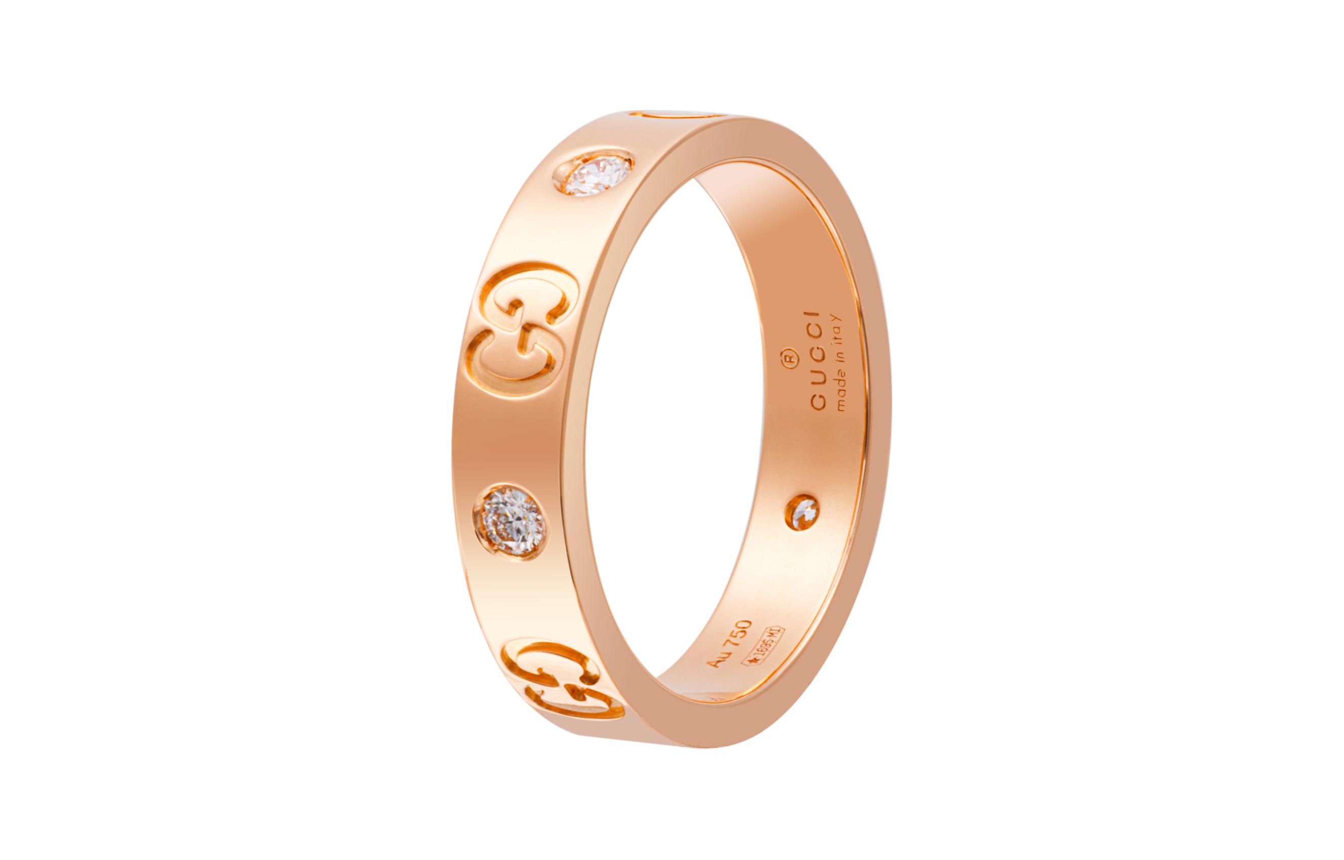 (Women) GUCCI Icon 18K Rose Gold Diamond Ring for Women 152046-J8540-5702