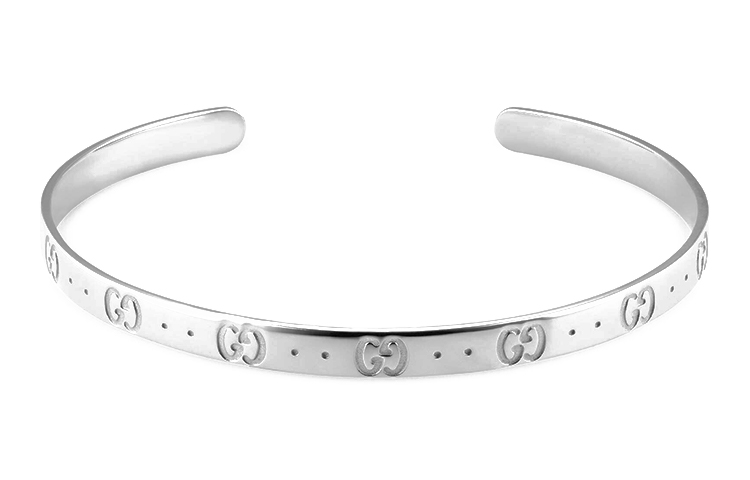 Lookbook (W) 구찌 아이콘 18K 화이트 골드 팔찌 실버 434524-J8502-9000