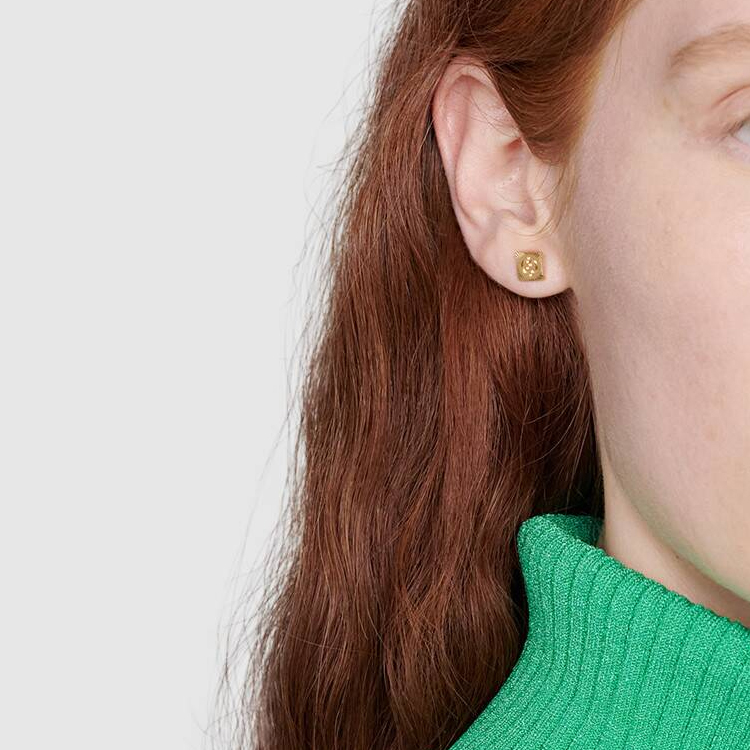 (Women) GUCCI Icon Asymmetric 18K Gold Earrings for Women - Gold. 662068-J8500-8000 圖 6