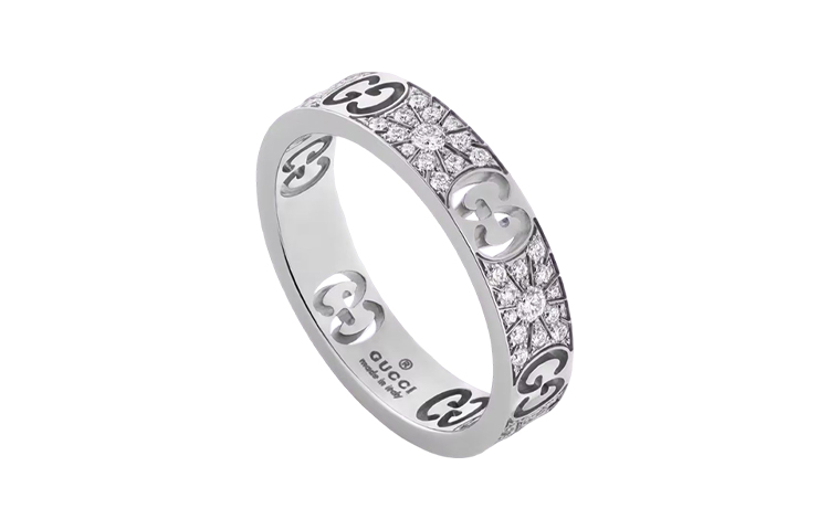 Lookbook (W) GUCCI Icon鏤空時尚女士18K白金戒指 729415-J8568-9066
