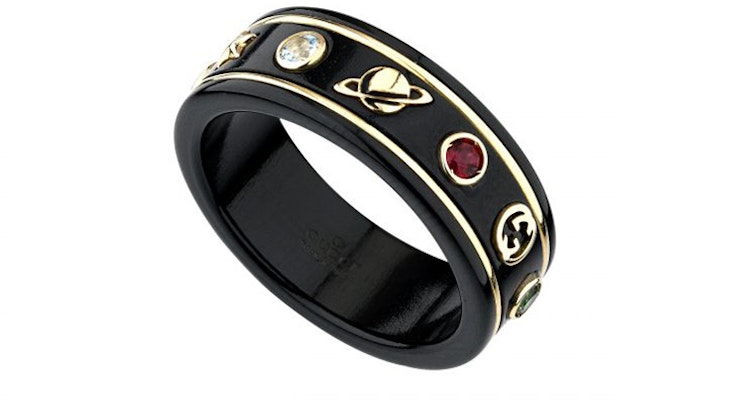 (W) Anillo GUCCI Serie Icon Negro y Oro con Diamantes. YBC527095002 Shop (W) Anillo GUCCI Serie Icon Negro y Oro con Diamantes. YBC527095002