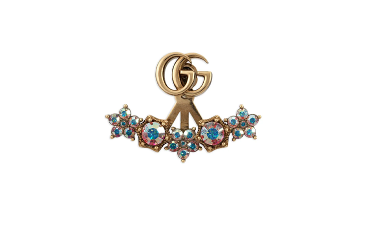(Women) GUCCI Iconic GG Logo Metal Stud Earrings for Women - Multicolor. 753790J1D50