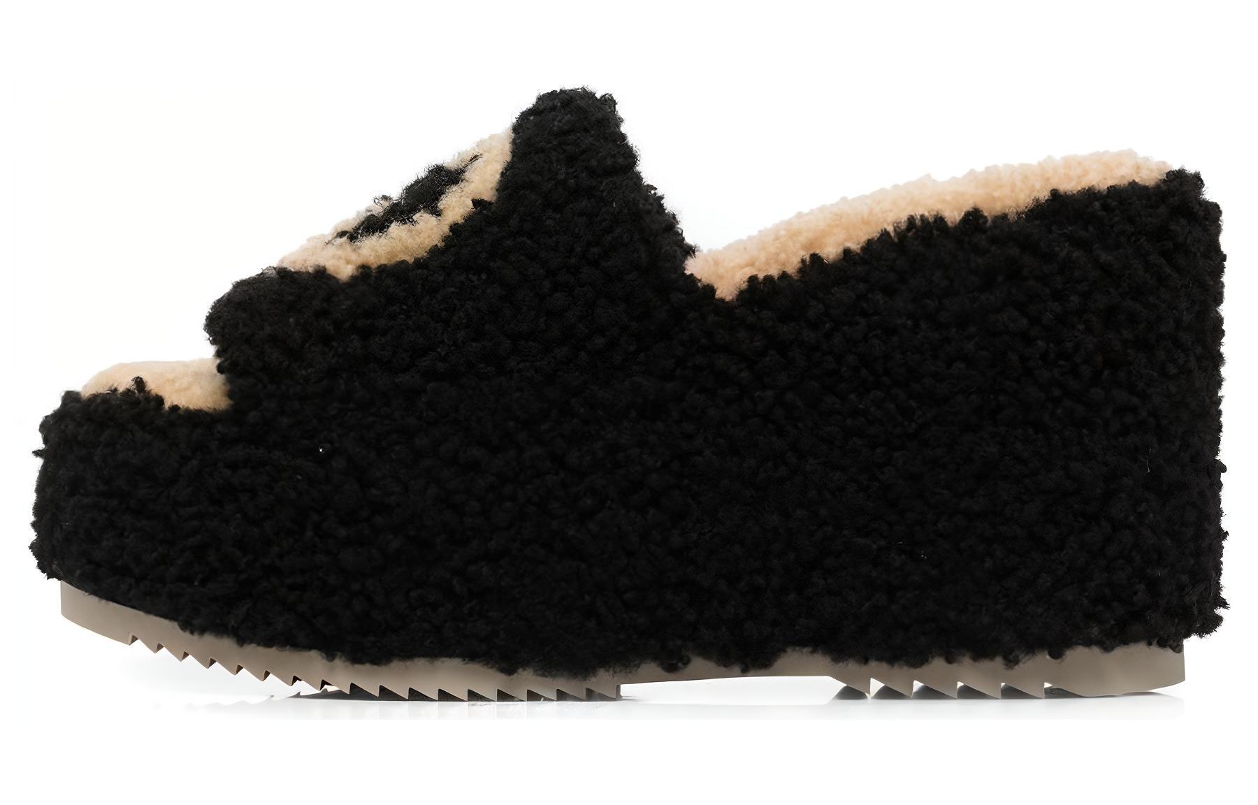 (Women) Gucci Interlocking 'Black Mule Wedge' 673663-D0L00-1046