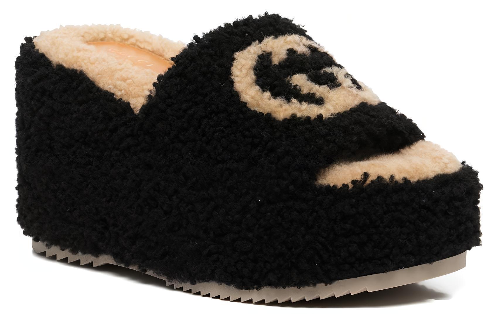 Order (W) Gucci Interlocking 'Mule Negra de Tacón Plataforma' 673663-D0L00-1046