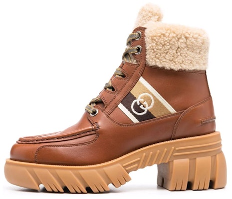 (Women) Gucci Interlocking 'Brown Tag Lace-Up Ankle Boot' 670406-DTNH0-2561 Buy (Women) Gucci Interlocking 'Brown Tag Lace-Up Ankle Boot' 670406-DTNH0-2561