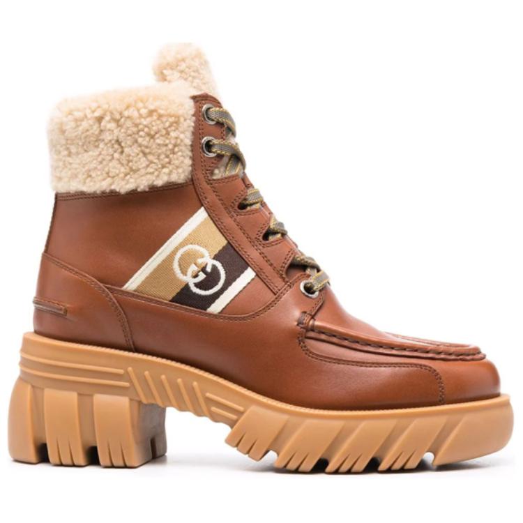 Order (W) Bota Gucci Interlocking Marrón de Cordones y Tobillo 670406-DTNH0-2561