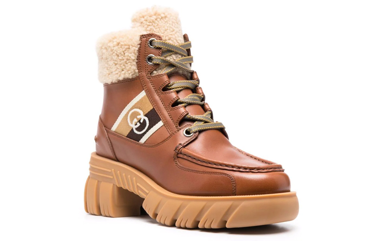 Lookbook (W) Bota Gucci Interlocking Marrón de Cordones y Tobillo 670406-DTNH0-2561