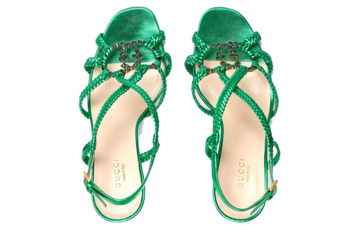Shop (W) Gucci Interlocking 'Crystal Double G Hijau' 739098-B8B00-3804