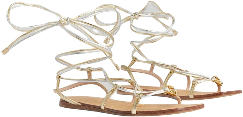 (Women) Gucci Interlocking 'Gold Leather Flat Sandals' 738680-B8B20-8150 Order (Women) Gucci Interlocking 'Gold Leather Flat Sandals' 738680-B8B20-8150