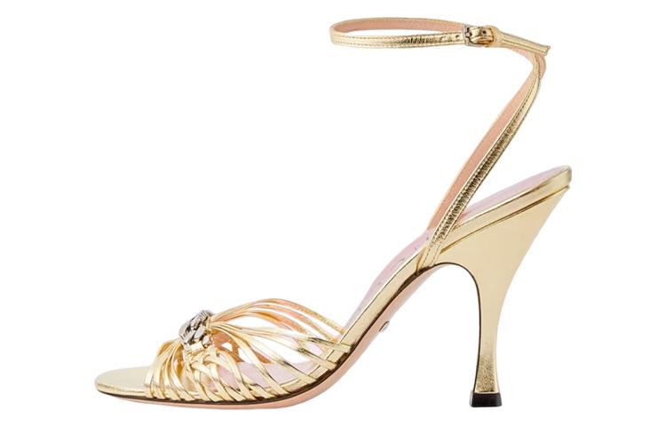 (Women) Gucci Interlocking 'Gold Logo Stiletto Slide' 723417-B8B00-8053