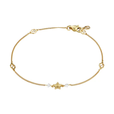 (Women) GUCCI Interlocking Double G 18K Gold Bracelet for Women. 679117-J8540-8000