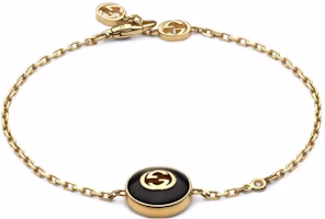 (Women) GUCCI Interlocking Double G 18K Gold Onyx Diamond Bracelet for Women Gold 786556J85L08093 (Women) GUCCI Interlocking Double G 18K Gold Onyx Diamond Bracelet for Women Gold 786556J85L08093