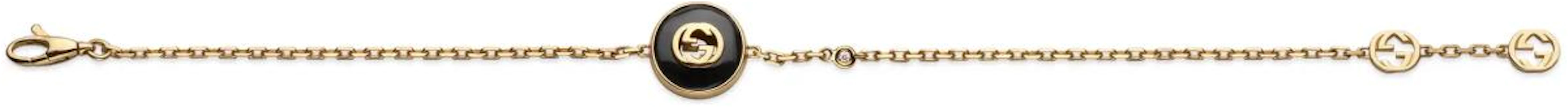 (Women) GUCCI Interlocking Double G 18K Gold Onyx Diamond Bracelet for Women Gold 786556J85L08093 Lookbook (Women) GUCCI Interlocking Double G 18K Gold Onyx Diamond Bracelet for Women Gold 786556J85L08093