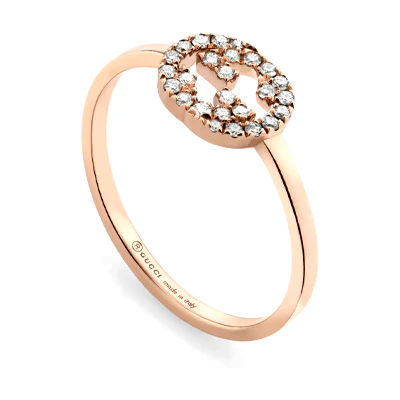 (Women) GUCCI Interlocking Double G 18K Rose Gold Ring for Women. 729412J85405702