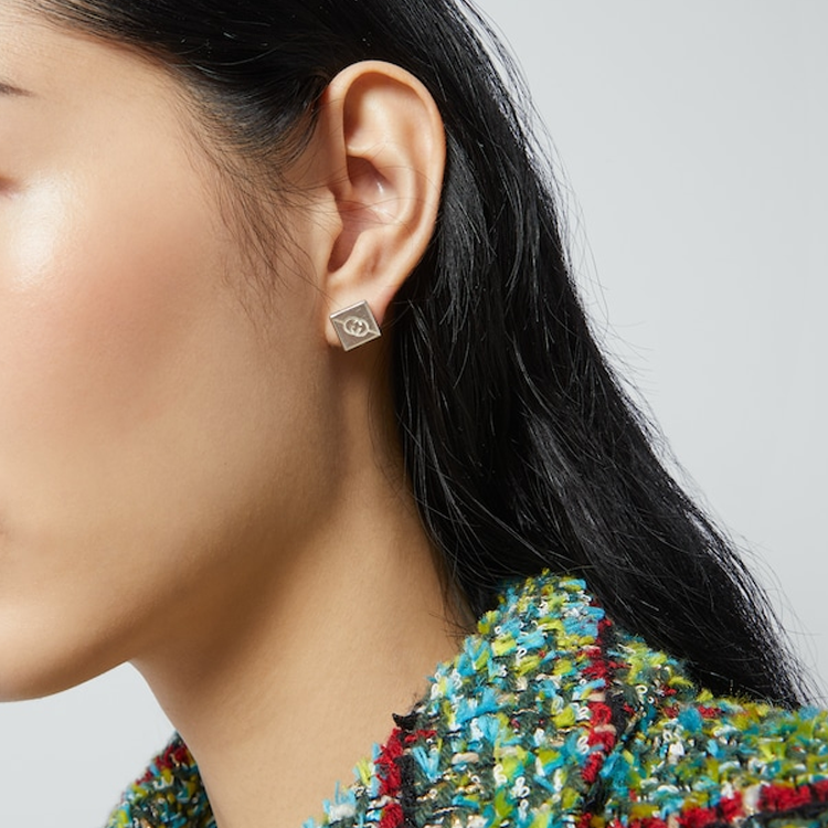 (Women) GUCCI Interlocking Double G 925 Silver Earrings  Silver 774033J84008106 圖 4