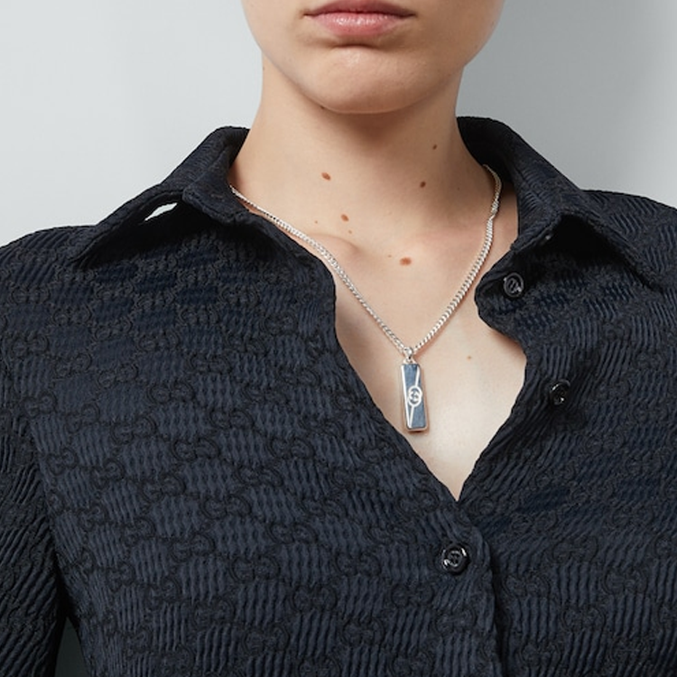 (Women) GUCCI Interlocking Double G 925 Silver Necklace for Women - Silver. 774055J84008106 圖 5