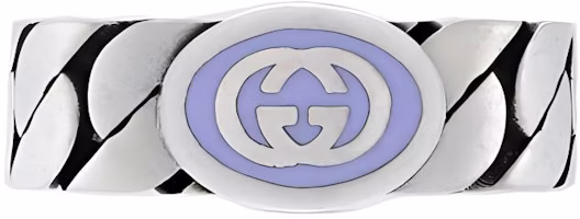 (Women) GUCCI Interlocking Double G Enamel 925 Silver Ring for Women. 701612-J8410-5200 (Women) GUCCI Interlocking Double G Enamel 925 Silver Ring for Women. 701612-J8410-5200