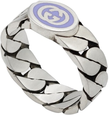 (Women) GUCCI Interlocking Double G Enamel 925 Silver Ring for Women. 701612-J8410-5200 Lookbook (Women) GUCCI Interlocking Double G Enamel 925 Silver Ring for Women. 701612-J8410-5200