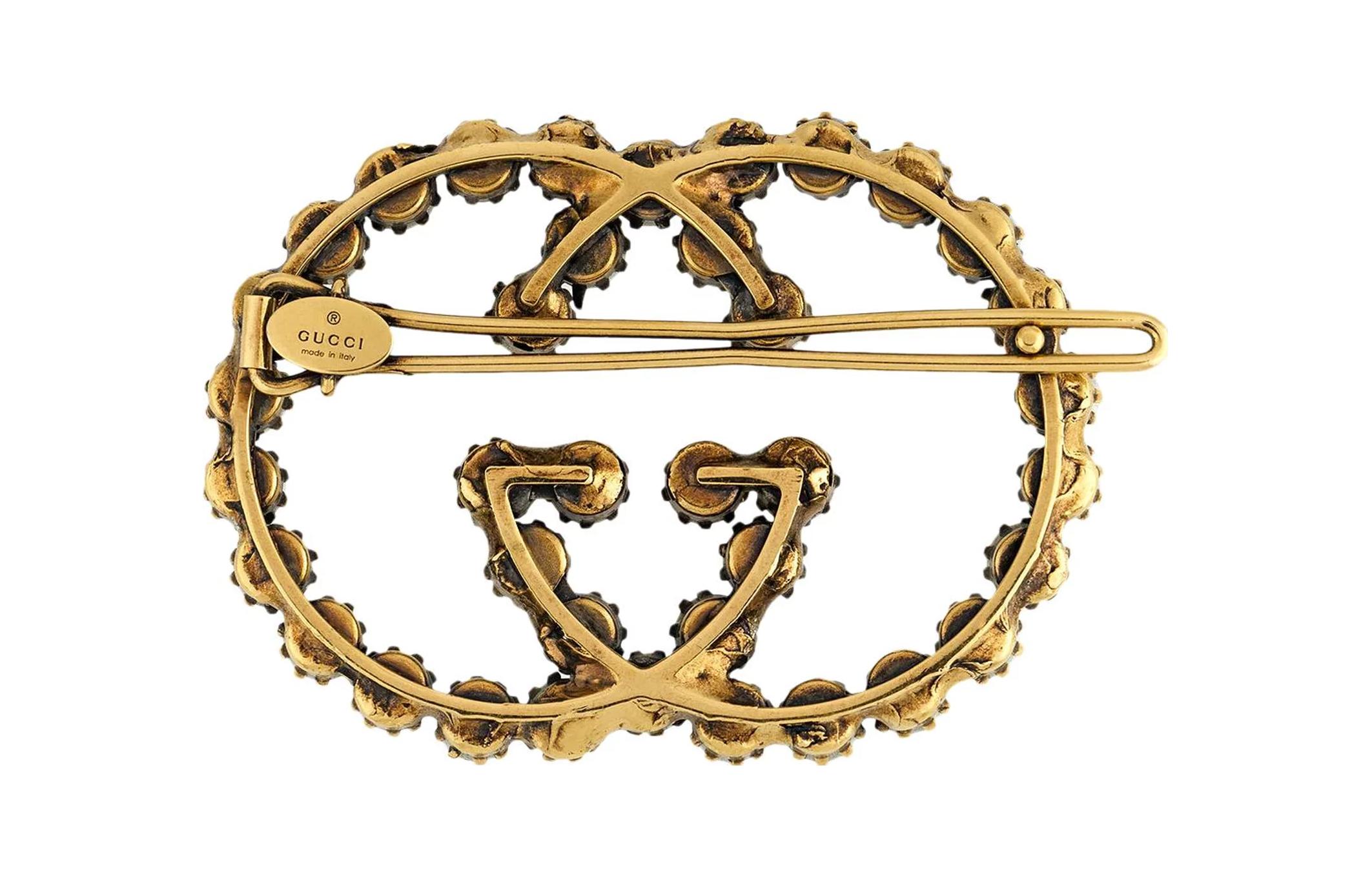 Lookbook (W) GUCCI 双G互扣女士发夹 - 金色款 578873 J1D50 8489