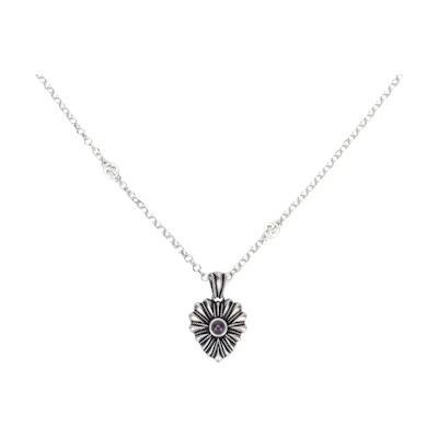 (Women) GUCCI Interlocking Double G Heart 925 Silver Necklace for Women. 728470J8440