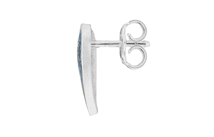 (Women) GUCCI Interlocking Double G Heart 925 Silver Earrings Blue 645547-J8410-8183 圖 3